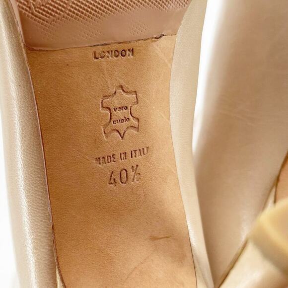 Jimmy Choo Tan Beige Leather Retro y2k Pointed Toe Heeled Ankle Boot IT 40.5 - Picture 11 of 12